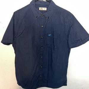 Hollister Button Up Dark Blue Dress Shirt